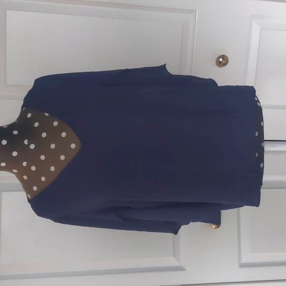 Navy petal sleeve blouse. Size Medium - Picture 5 of 6